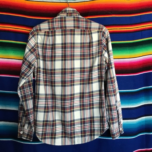 J Crew Midweight Flannel Shirt Alabaster Plaid But - Picture 8 of 8